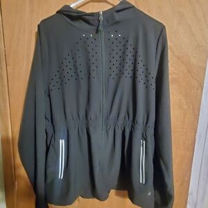CALI SPORT LARGE BLACK REFLECTIVE PERFORMANCE PERFORATED ACTIVEWEAR Hooded